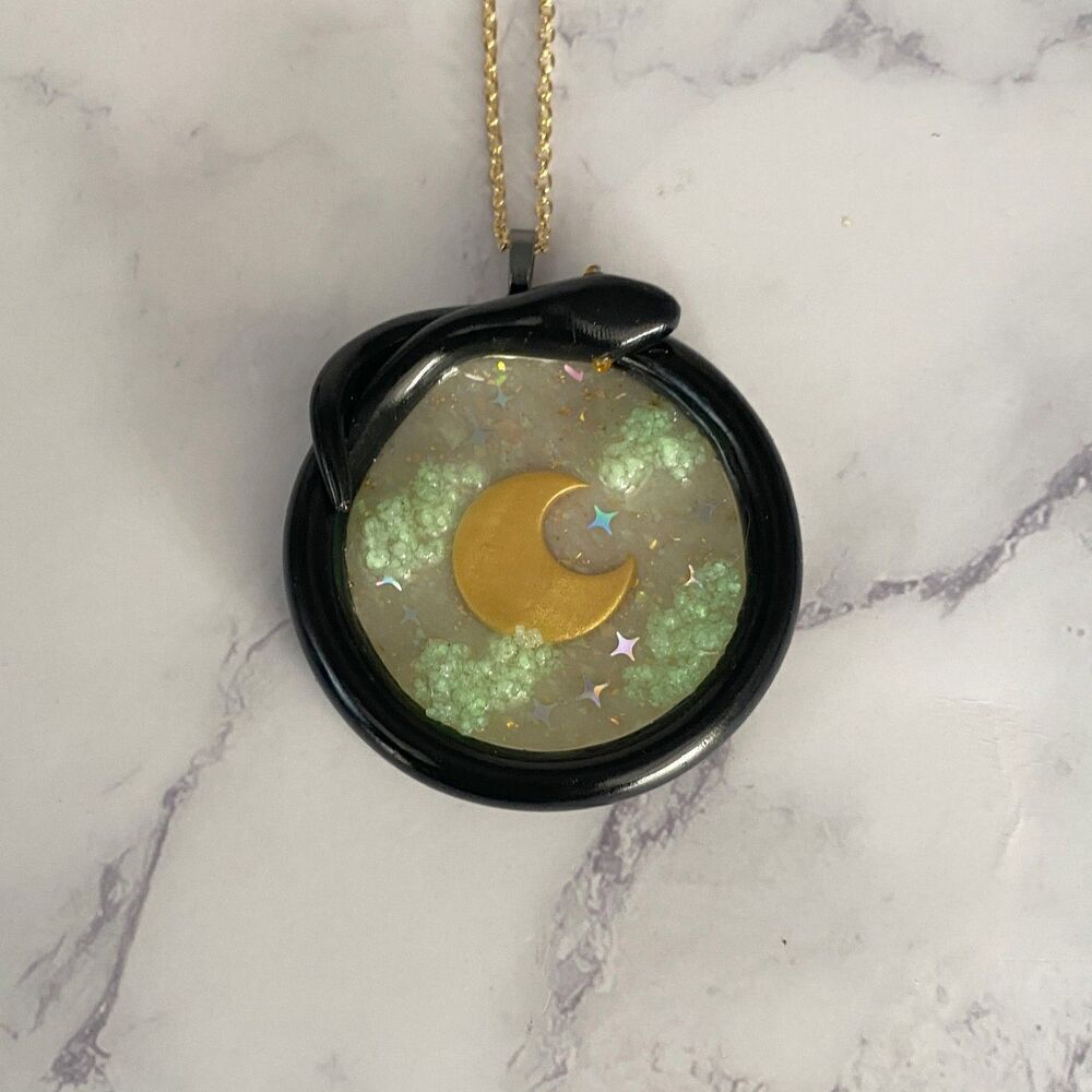 Black Celestial Snake Necklace - Picture 9 of 11